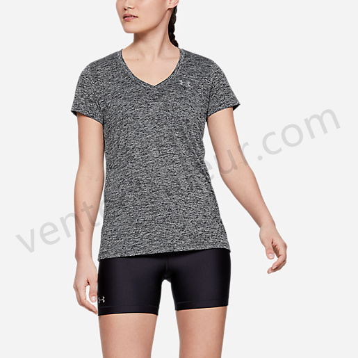 T-shirt manches courtes femme col V Tech™ Twist-UNDER ARMOUR Vente en ligne - -2
