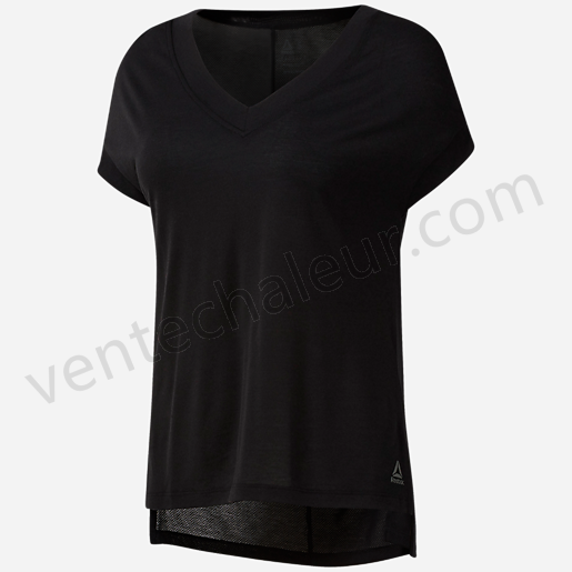 T-shirt de training manches courtes femme Workout Ready Supremium Detail NOIR-REEBOK Vente en ligne - -1
