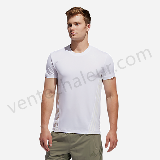 T-shirt manches courtes homme Aero 3S Tee BLANC-ADIDAS Vente en ligne - -3